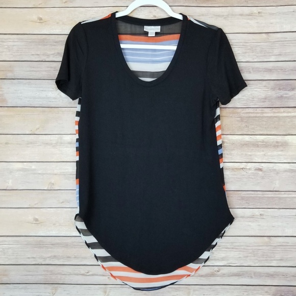 Bisou Bisou Sheer Striped Back Tee XS - Picture 4 of 7